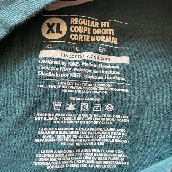 Nike | Teal Blue Swoosh Tee Tshirt Regular Fit Mens XL Basic - Picture 5 of 6